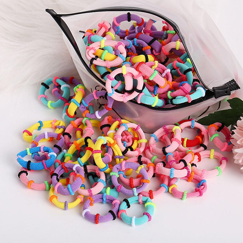 

Kids Candy Color Elastic Headband Hair Rope Children Rubber Bands Seamless Hair Circle Scrunchy Hair Accessories for Girl Ponytail Holder