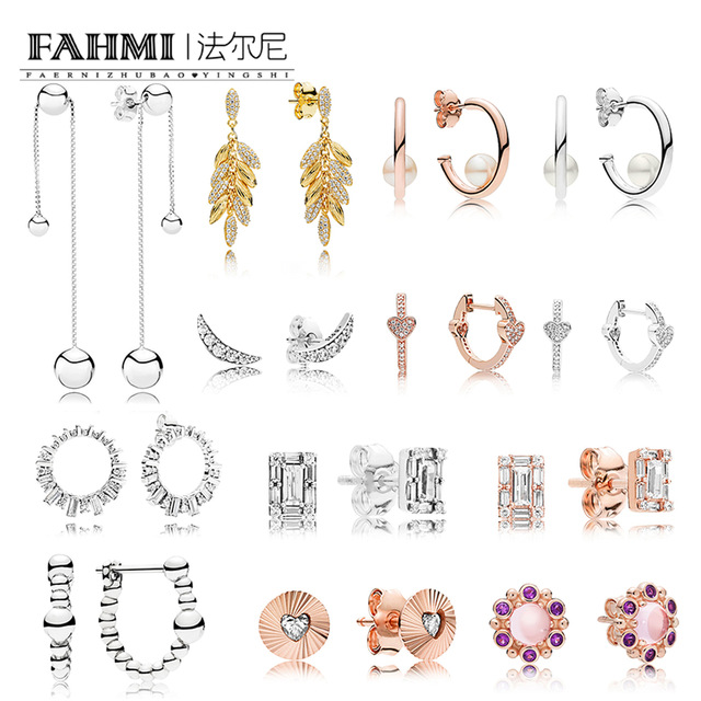 

FAHMI 925 Sterling Silver SHINE GRAINS ROSE Fans Pearls Luminous Ice Earring String of Beads Hanging Lunar Light Earrings