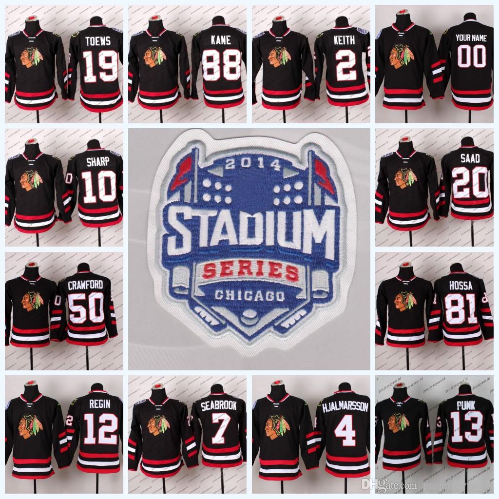 2014 Stadium Series Chicago Blackhawks 19 Jonathan Toews 81 Marian Hossa 88 Patrick Kane 50 Corey Crawford Hockey Jersey
