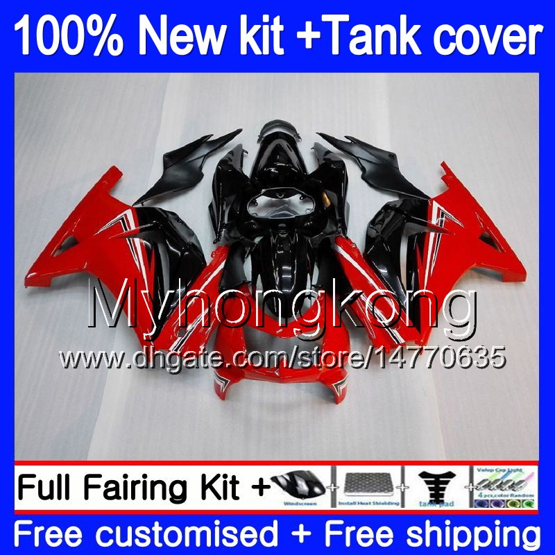 

+Tank For KAWASAKI ZX-250R EX-250 ZX250R 08 09 10 11 12 201MY.9 EX250 ZX 250R EX 250 EX250R 2008 2009 2010 2011 2012 Black Red Fairings, No. 24