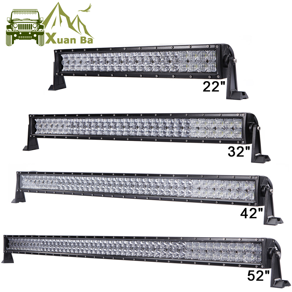 IMPERMEABLE LED Light Bar 52 /" luz curva 4D 500W con cableado de 8 pies
