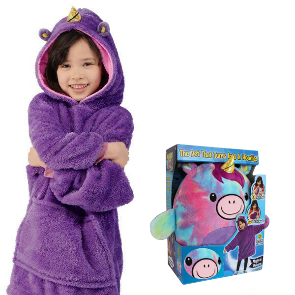 

2019 New Children's Cute and Comfortable Warm Blanket Sweatshirt Pet Shaped Wearable Hoodie Nightdress for Christmas Gift