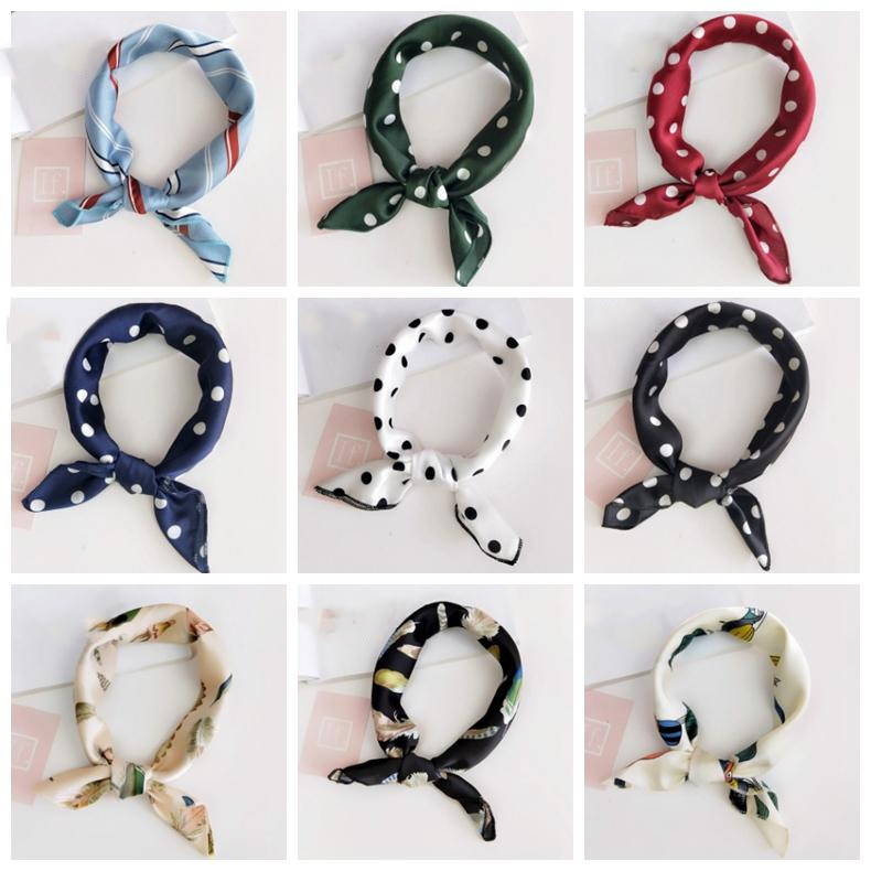 

Square Scarf Artifical Party Silk Satin Head Neck Scarves Women Hair Tie Band Women Wrap Handkerchief Bandana Business AccessoriesL YSJ11