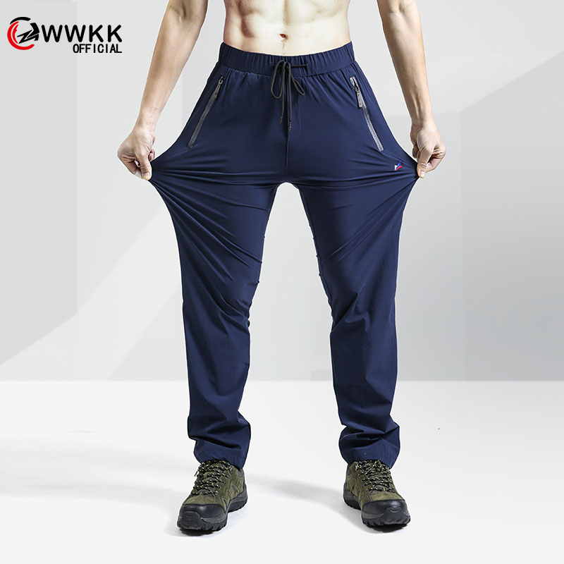 

WWKK Stretch Hiking Pants Men Summer Quick Dry Trousers Mens Mountain Climbing Outdoor Pants Male Travel/Fishing/Trekking, Black