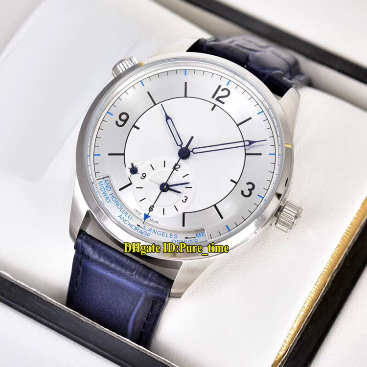 

New Master Geographic Dual Time Zone Q1428530 1428530 White Dial Automatic Mens Watch 316L Steel Case Leather Strap Gents Watches, Jl-c08 (1)