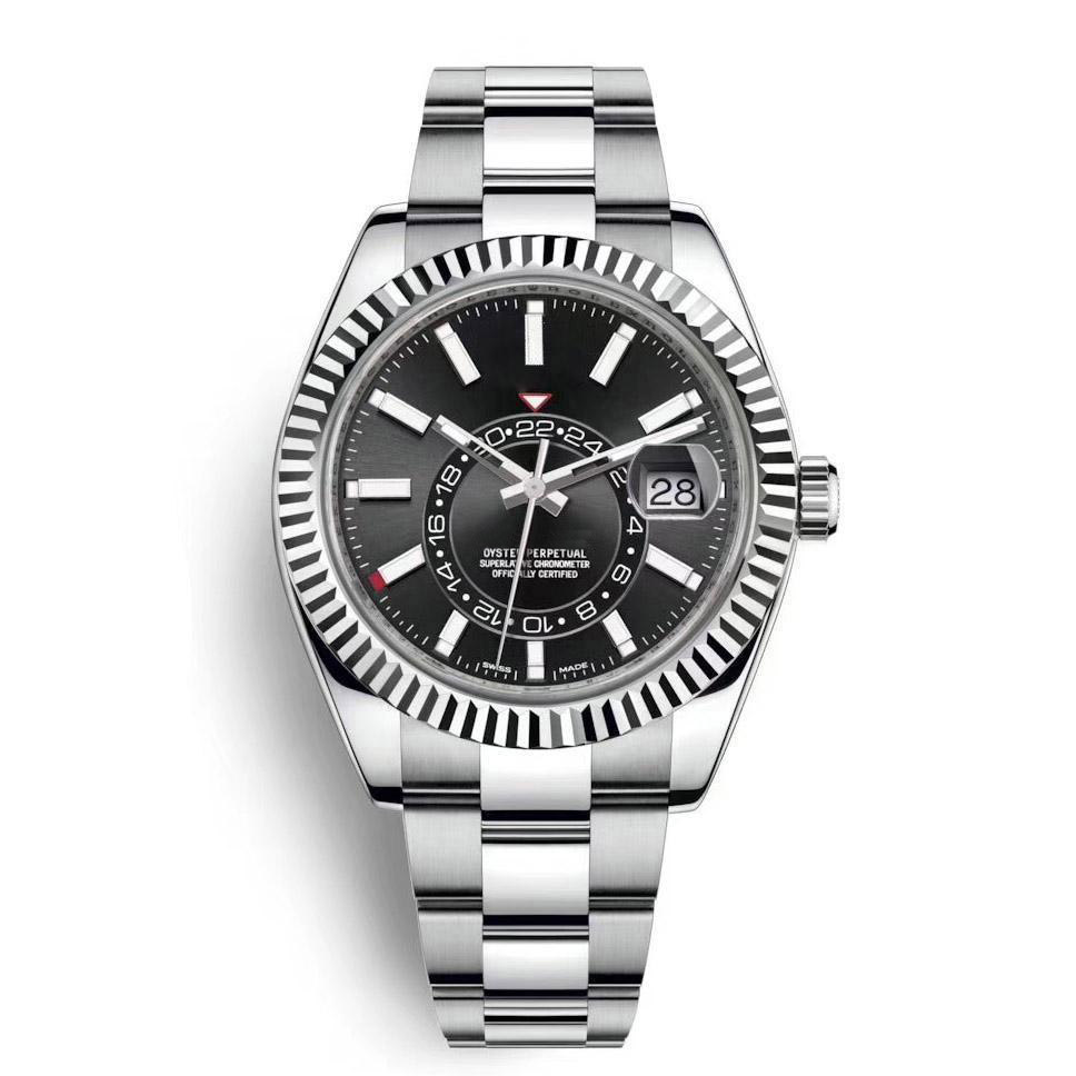 

Top Master Made Mens Watch 42mm Black Multi Time Zone Dial Sapphire Glass Luminous Needles Automatic Mechanical Fashion Mens Wristwatches, Box2
