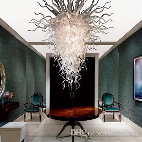 White Glass Chandelier Style LED Bulbs Home Decoration Living Room Lights Suspension Hanging Pendant Light Glass Pendant Lamp-image-525057516