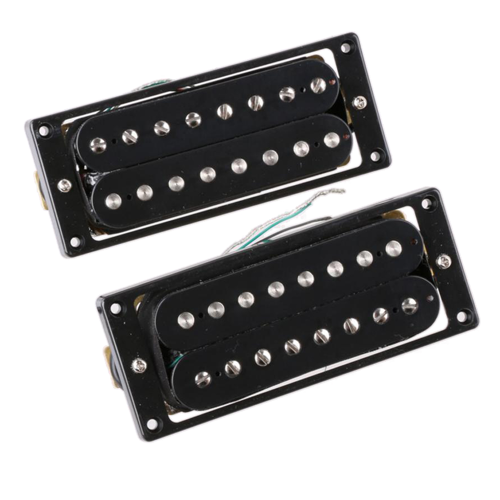 

2 Pieces 8 String Electric Guitar Humbucker Pickup Double Coils Neck Bridge Pickup Set, Black