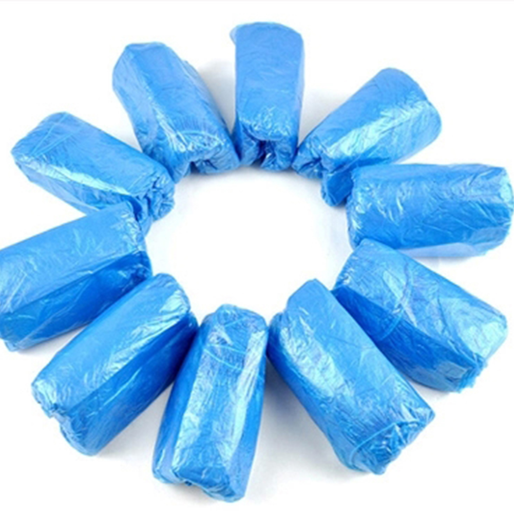 

100 PCS Plastic Disposable Shoe Covers Cleaning Overshoes Protective