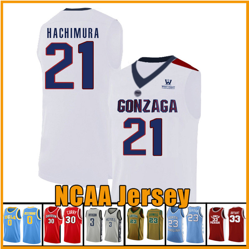 

white black blue 21 Rui Gonzaga Bulldogs Hachimura Basketball jersey Hachimura 12 De'Andre 15 Carmelo Hunter Anthony jersey DSCR, Ncaa (daxue)