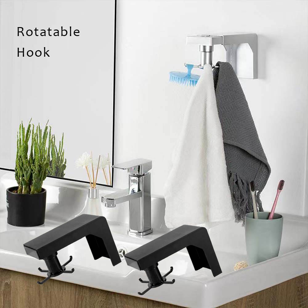 

Seamless Adhesive Hook Kitchen Rotatable Hook Rack Wall-mounted Punch-free Wall Hanger Bathroom Storage Hooks
