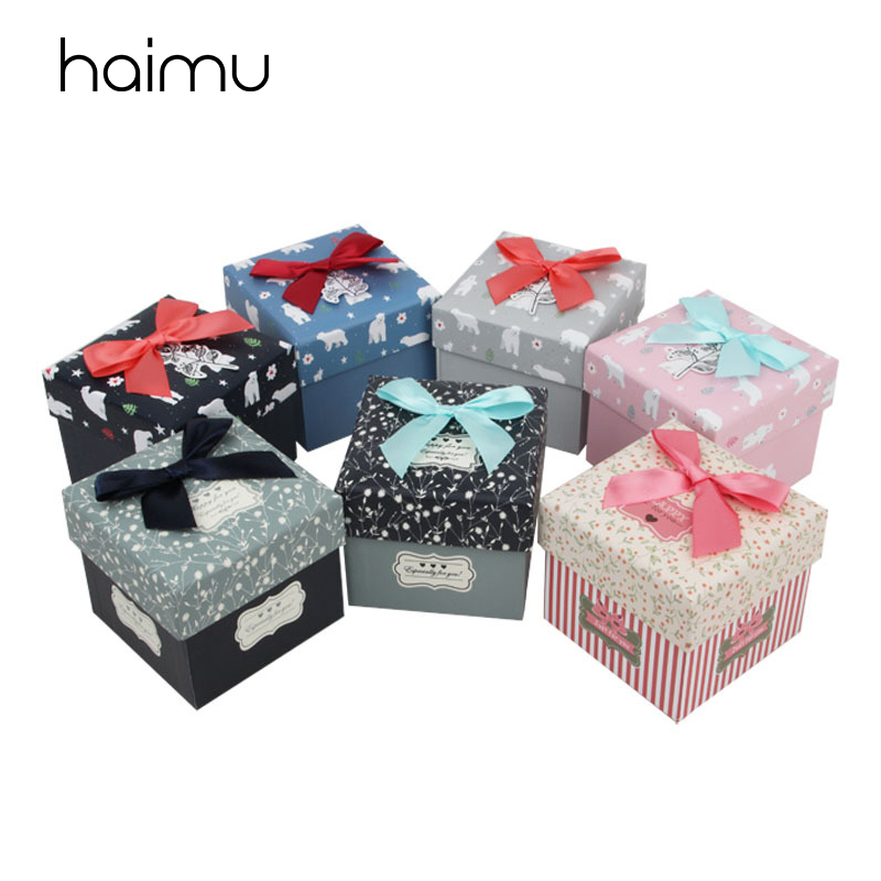 

2pcs Small Fresh Square Box Packaging Candy Jewelry Apple Gift Box Birthday Gifts Decoration Package Bracelet Boxes