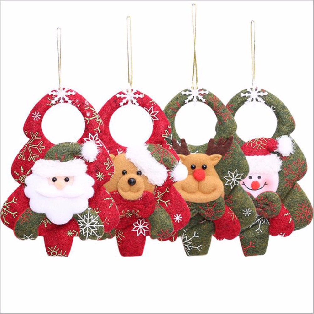 

YWCOOL 4pcs/set Cute Christmas Tree Decorations Hanging Pendant Craft Ornament Christmas Decorations for Home New Year 2019