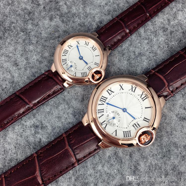 

2020 Top fashion brand watch leather watches for man/women black/brown wristwatch free shipping party watches hot sale new model, Brown small