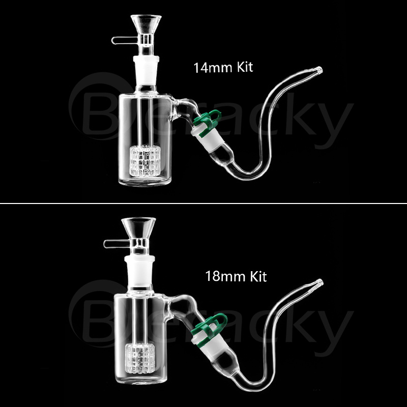 

New 14mm 18mm Matrix Perc Glass Ash Catcher Bubbler With J-Hooks Adapter J hooks Glass Pipes And Glass Bowl Hookah Kits For Smoking