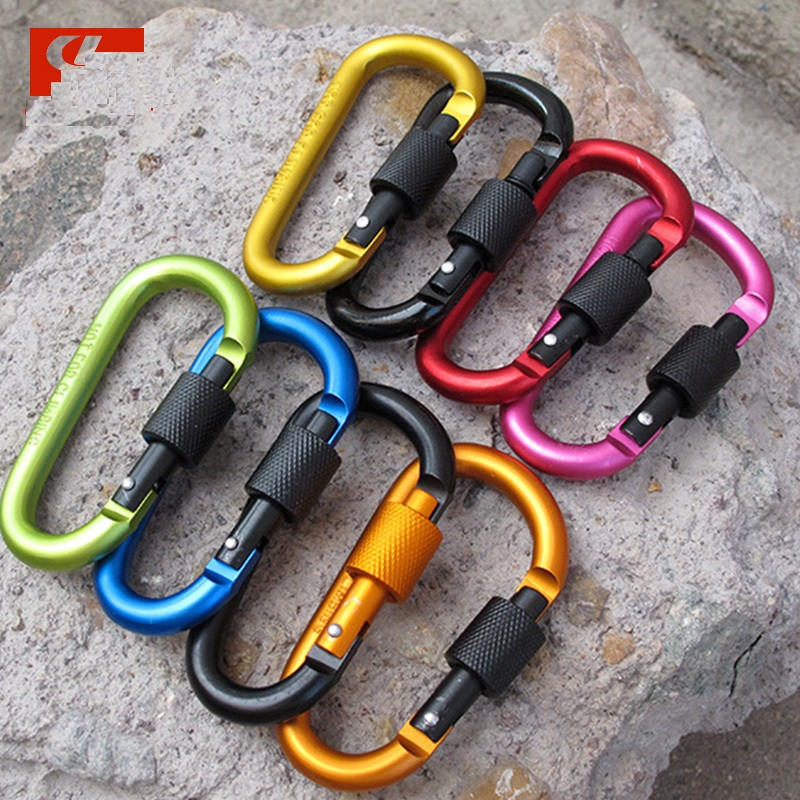 

8cm Aluminum Alloy Carabiner D-Ring Key Chain Clip Multi-color Camping Keyring Snap Hook Outdoor Travel Kit Quickdraws DLH056