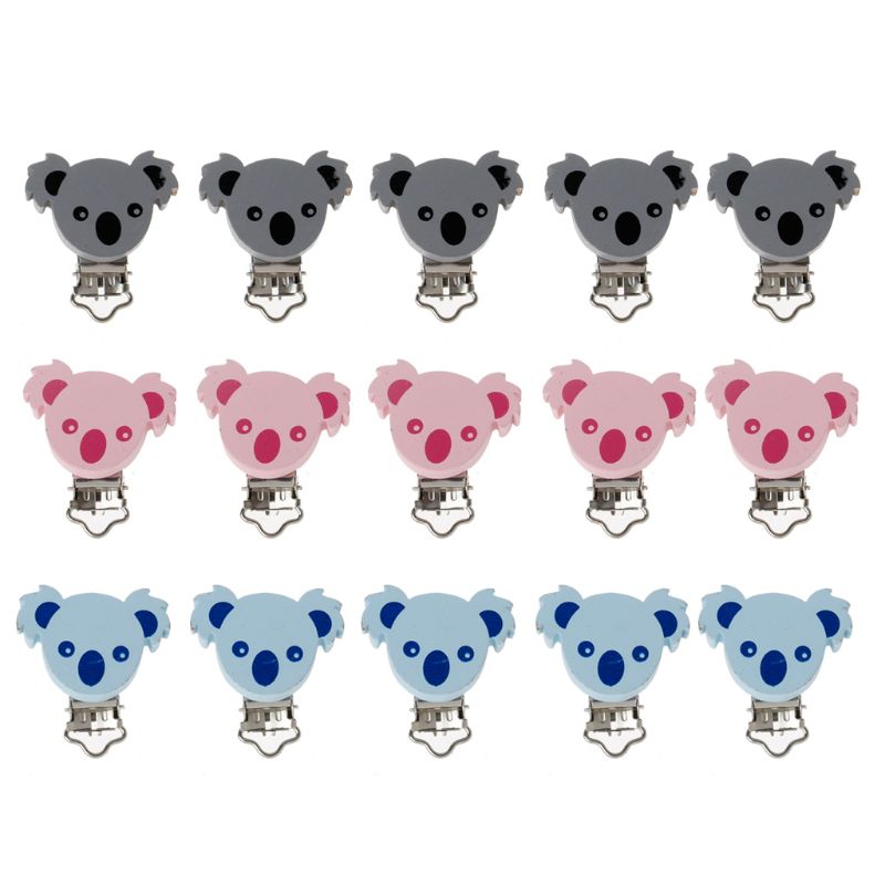Baby Anti-Schnuller Koala Cartoon Gummi Kette Biss kauen Schnullerkette Neu