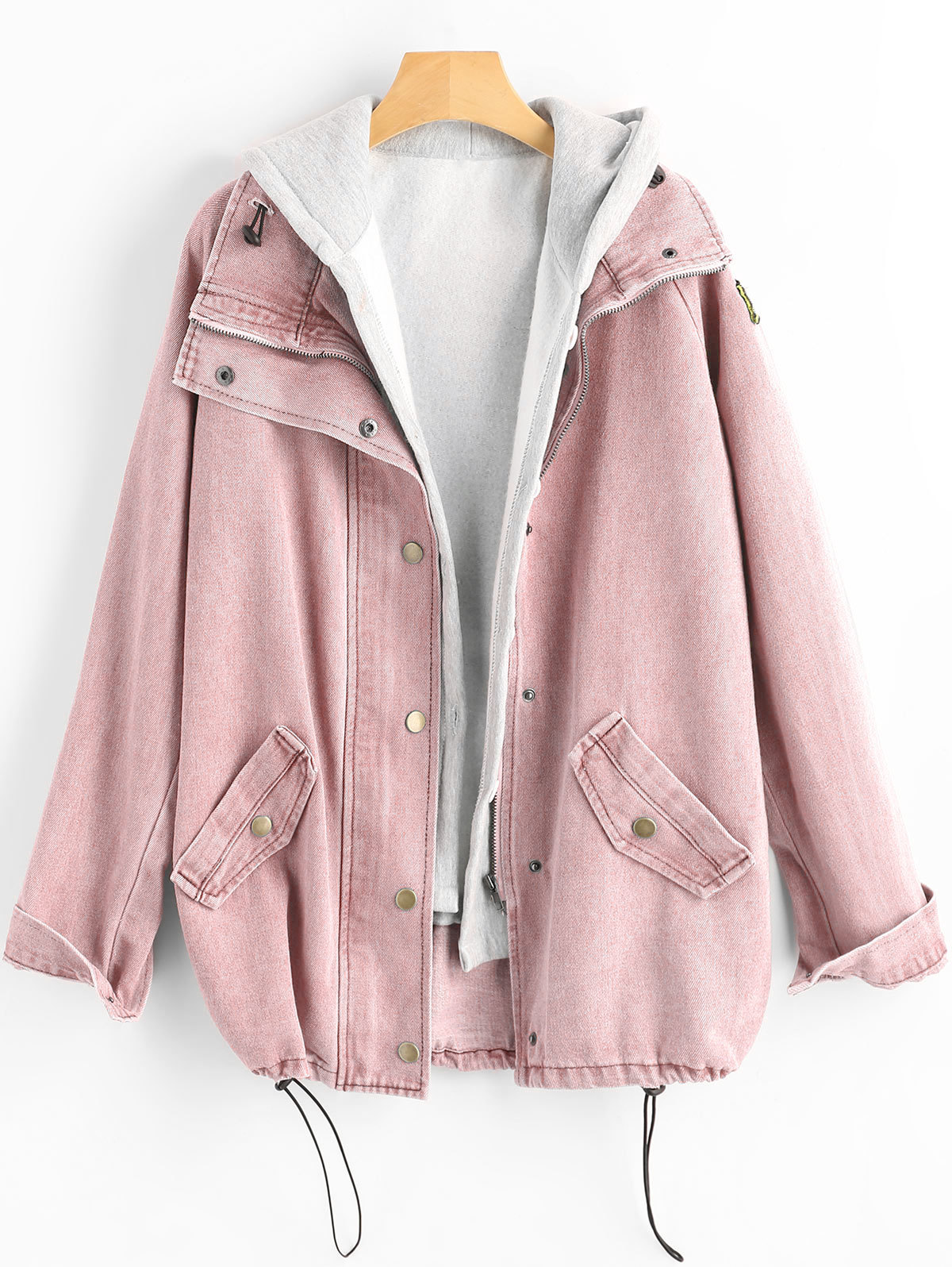 plus pink denim jacket