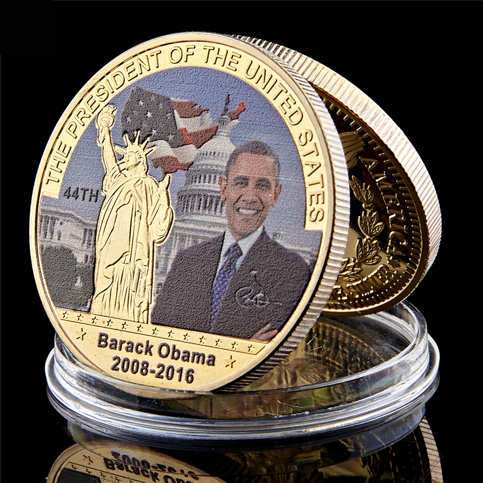 US 44th President Barack Obama Craft Make America Great Again Commander In Chief 1oz Gold Plated Commemorative Coin-image-522491003
