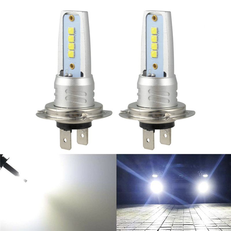 

2X H7 3030 LED Headlight High Low Beam Bulb Kit 6000K White 55W 6000LM Fog Light