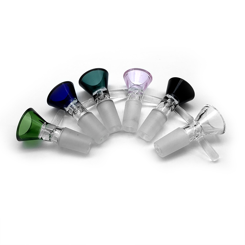 

New Funnel Glass Bowl with 14mm 18mm Male 6 Colors For Glass Water Bongs Oil Rigs Water Pipes