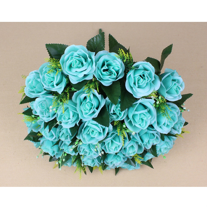 

1pcs 36 Head Rose Silk Flower Bouquet Wedding Decoration Artificial Flowers 14colors, Red