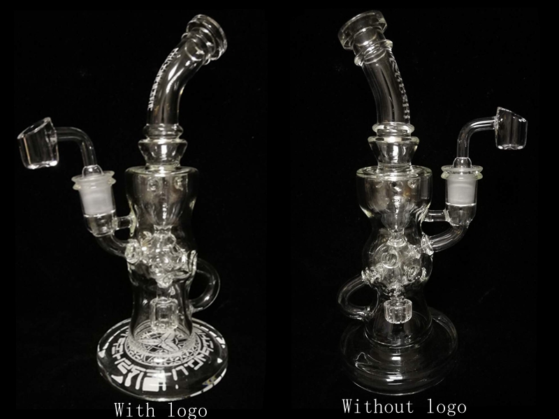 

Mother-ship FTK twitter fashion Glass Torus Bong Klein Oil Rig Recycler Smoking Water Pipe joint size 14.4mm 10 Inch Tall