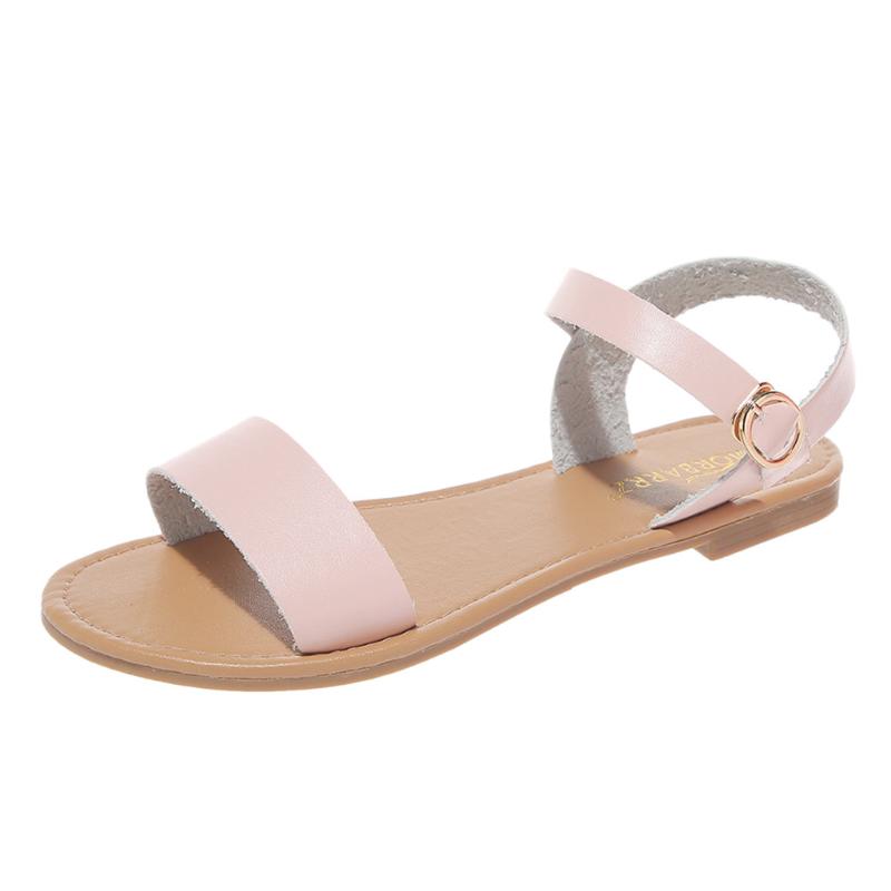 

SAGACE Women's Sandals Solid Color PU Leather Sandals Women Fashion Rome Style Summer Women Shoes Shoes 2019 Sandals941024, Beige