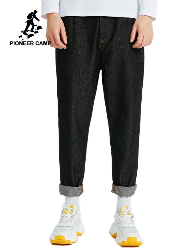 

Pioneer Camp Causal Men's Jean Solid Black Cotton Streetwear fashion Mens Trousers ANZ907414T, Anz907414t-black
