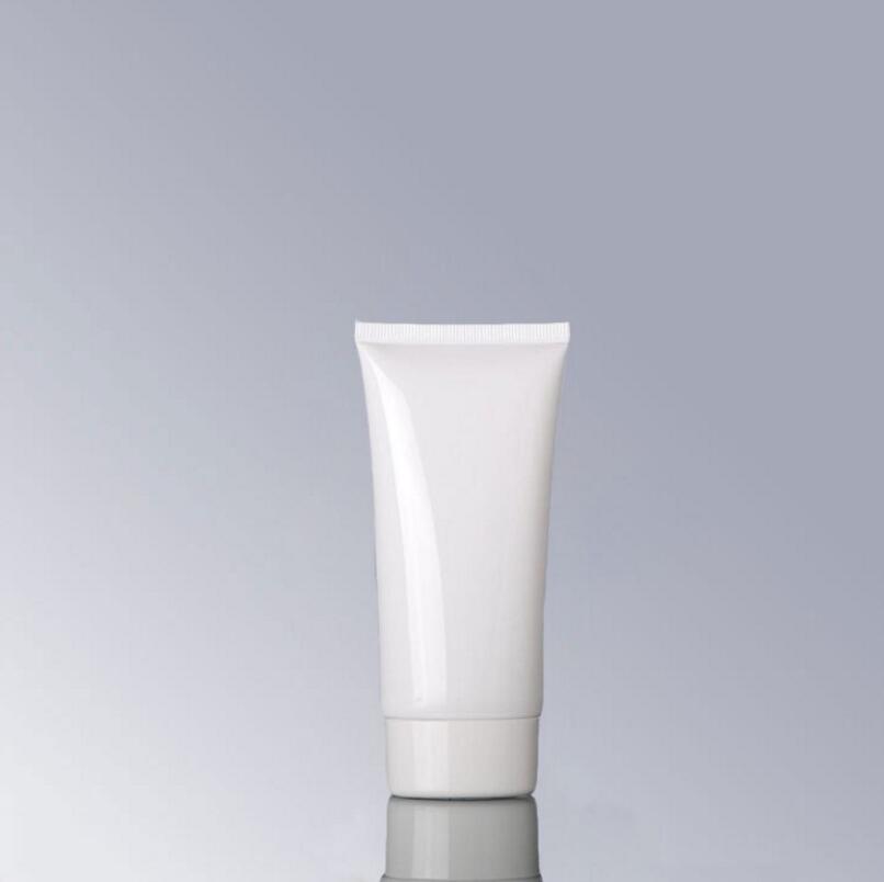 

50 ml/g White Empty Plastic Cosmetic Tubes Clear Facial Cleanser Hand Cream Packaging Bottles LX1290