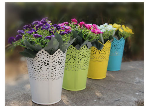 1Pcs Cute Lace Floral Plant Flower Vase Pot Pen Makeup Brush Storage Boxes Bin Holder Desk Organizer Case Container Cases-image-481588220