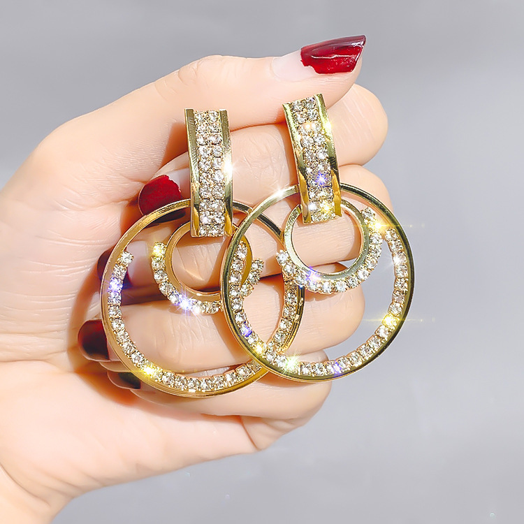 

Kimter Fashion Zircon Dangle Earrings 75 Styles European And American Water Drops Rhinestone Diamond Geometric Earring Jewelry B10FA