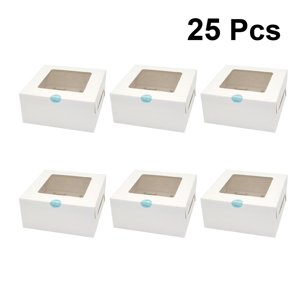 

25pcs Cardboard Baking Boxes Cupcake Boxes And Packaging With Inserts Cupcake Packaging Containers Baking Muffin