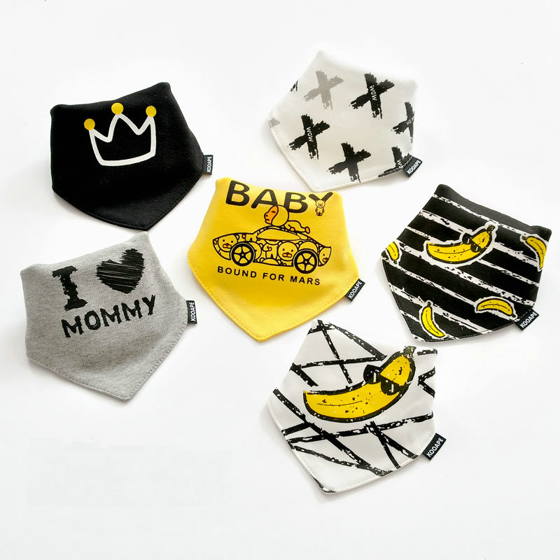 

8set 50 colors baby bibs newborn cotton cartoon printing burp cloths infant toddle saliva towel bib triangle bibs baby feeding kids clothes