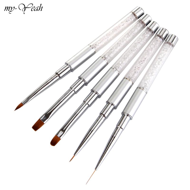 

Nail Art Acrylic Brush UV Gel Liquid Powder Tips Extension Carving French Lines Painting Manciure Salon Tool Crystal Brush