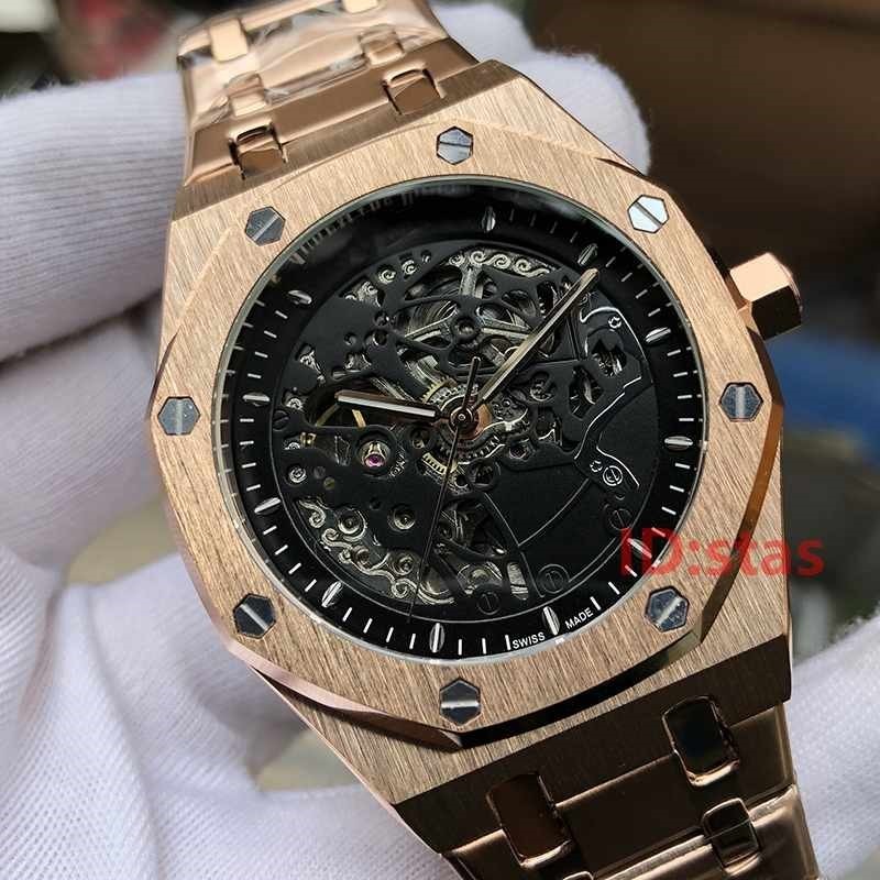 

Luxury Mens Watches Rose Gold Automatic Skeleton Designer Watches Wristwatches Orologio Di Lusso Royal Oaks Watch Montre Orologio Da Polso