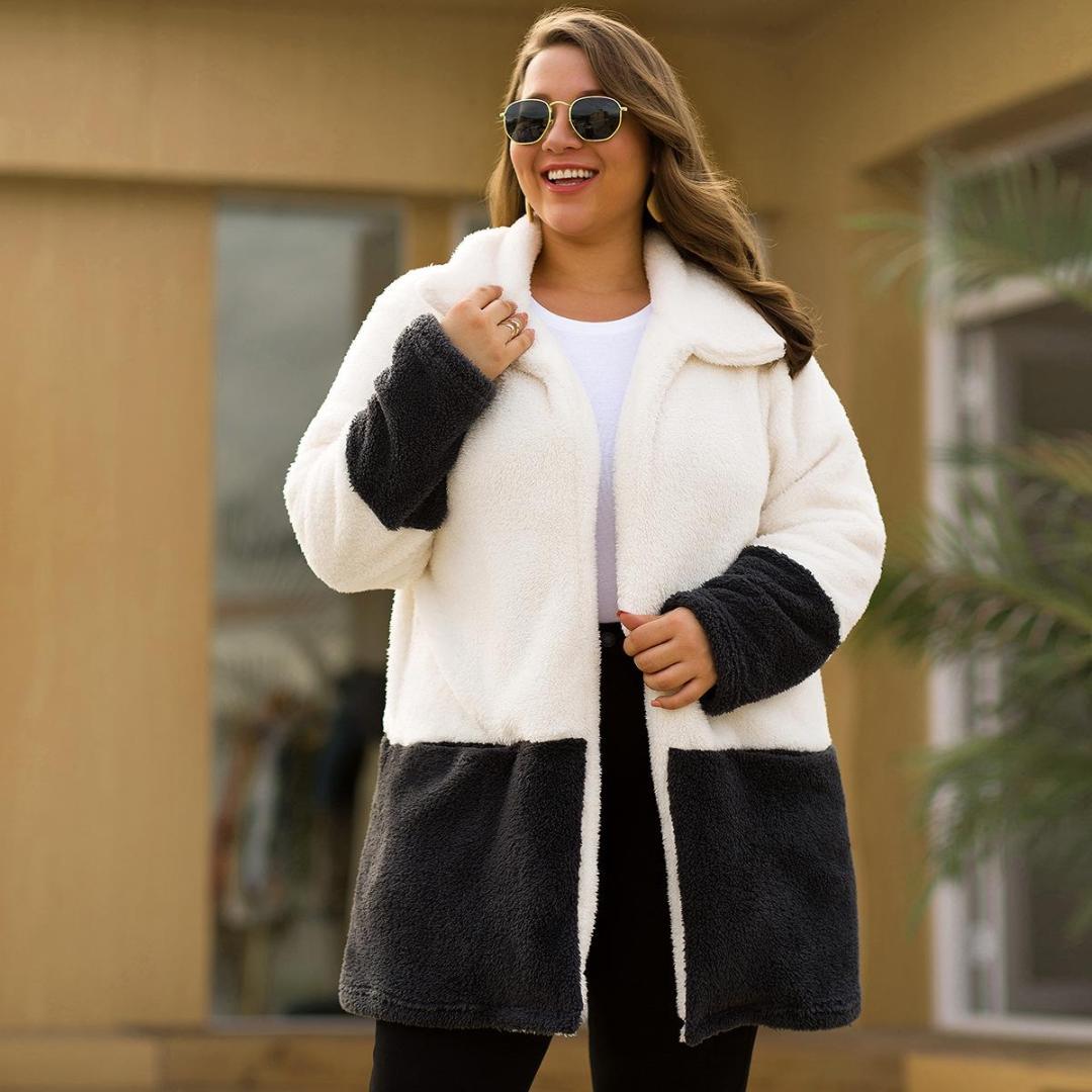 

4XL Autumn Winter Big Size Soft Velvet Coats Cardigan Casual Large size Women Loose Cardigans Jacket Plus Long Warm Coat, As picture