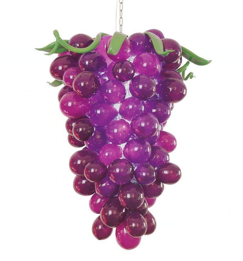 

Lamps Home Decor European Hand Blown Chandeliers Light Arabic Grape Shape Purple Stained Glass Chandelier Lamp