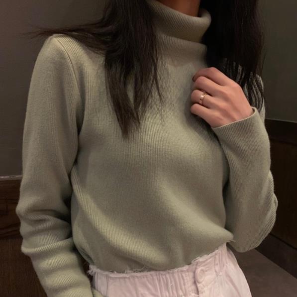 

Casual Turtleneck Pullover pull femme 2020 New Fall Winter Korean Chic Basic Metallic luster Knitted Sweater Women Jumper LM94, Photo color