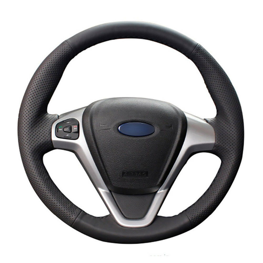 DIY Free Customized PU Steering Wheel Stitch on Wrap Cover For Ford Fiesta-image-553726477