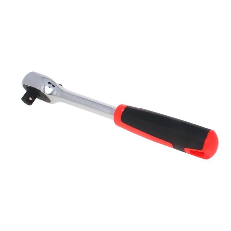 

Utoolmart 1/4" 3/8" 1/2" Ratchet Socket Wrench 72 Teeth Plastic Straight/Curved Handle Polished Chrome Ratchet Wrench 1pc