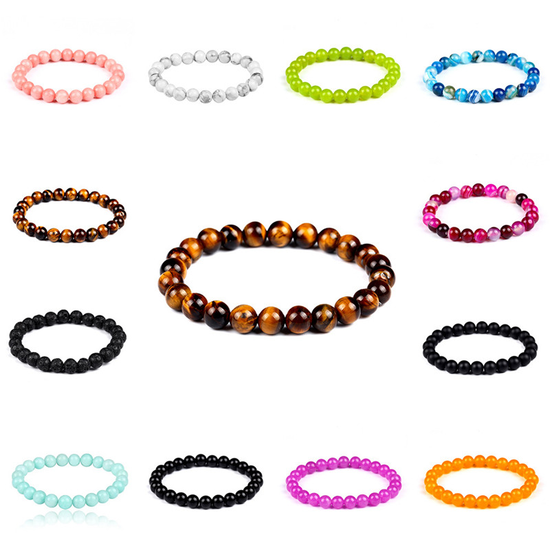 

Classic Obsidian Tiger Eye Lava Beaded Crystal Bracelet Ladies Beaded Men's Bracelet Friendship Women's Accessories