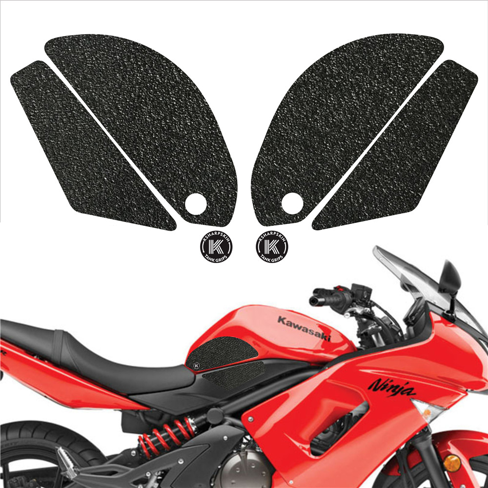 

Motorcycle fuel tank traction side pad body protection stickers knee grip frosted decals for KAWASAKI 06-08 NINJA 650R 06-11 ER-6F ER-6N, K-tg01-035-cle