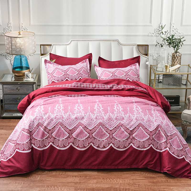 

WAZIR Red Jacquard Linens Bedding Sets Luxury Lace  Queen King Duvet Cover Pillowcase Comforter Bed Set Moroccan Bedclothes, Green