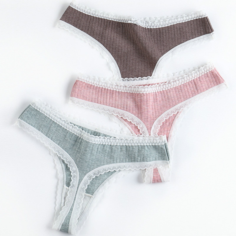 

Women's Sexy Thong Cotton Panties Lace Underwear Women Briefs Panty Thongs G Strings Ladies Bikini T Back Female lingerie, Mint