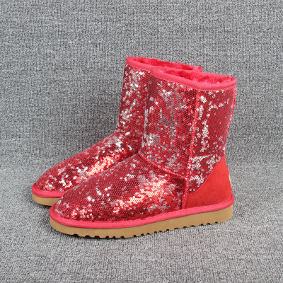 

Christmas Australia Classic Short Sparkle bows boots Designer Women Winter Sequins Snow Boots Black PINK Red Ankle Knee Bow Bailey Boot 35-41
