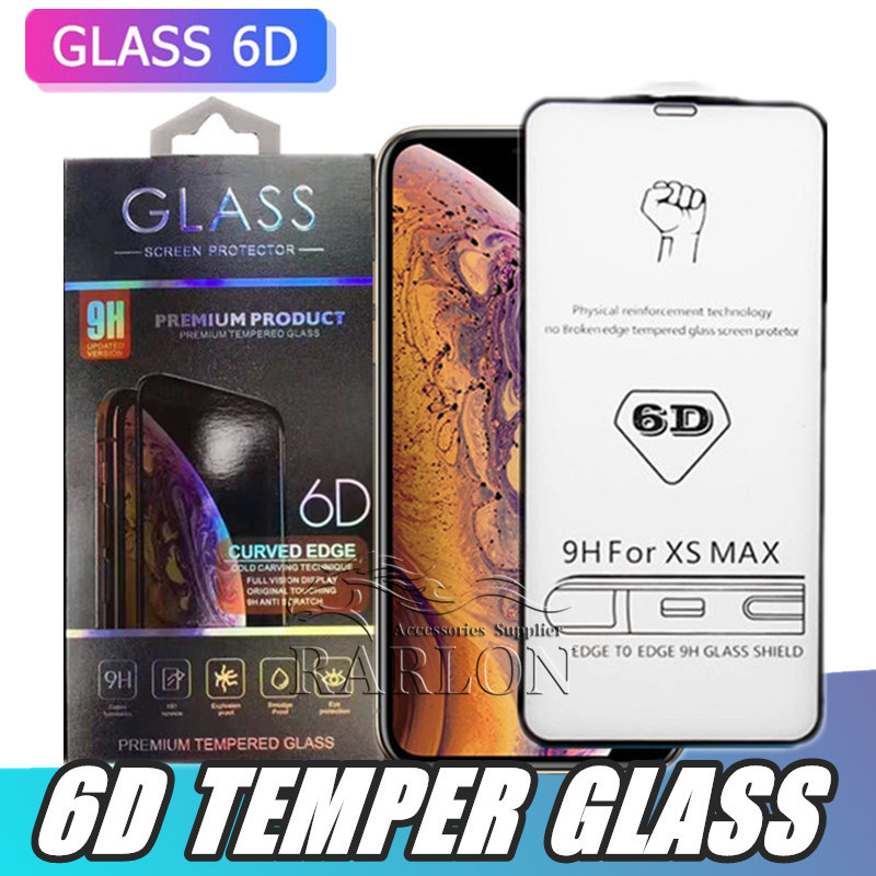 

6D Full Cover Curved Edge Tempered Glass Full Adhesive Glue 9H Screen Protector for iPhone 11pro MAX XR X 6 8 7 Plus Glass Protection Film
