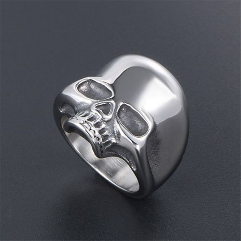

Vintage Men's Stainless Steel Skull Rings Gothic Skull Bone Biker Finger Ring Jewelry for Man High Quality Accessories Ornaments 885