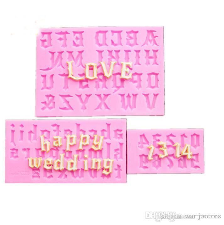 

Factory Wholesale One Suit Letter Chocolate Cookies Ice Cube Silicone Mold Tray Baking Mold Cake Maker DIY Ice Mold Pink color DIY Molds