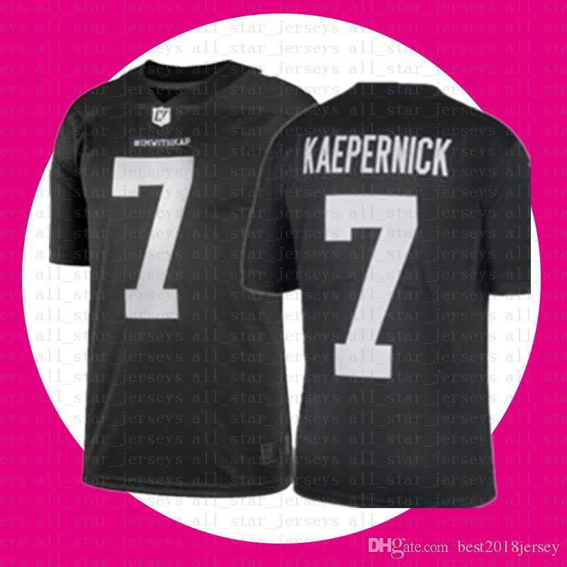 

top sale IM WITH KAP Jerseys Black White NCAA IMWITHKAP Jerseys 7 Colin Kaepernick American football Jersey size -xxxl Tom Brady, Ncaa (laohu)